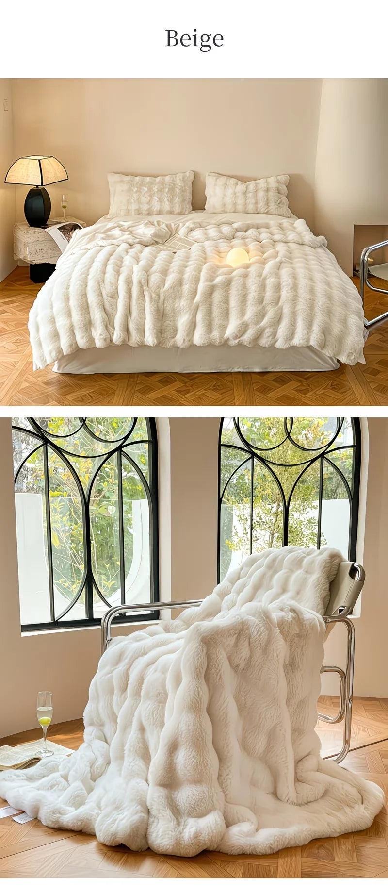 Faux Fur Rabbit Blanket – Soft & Cozy Home Decor