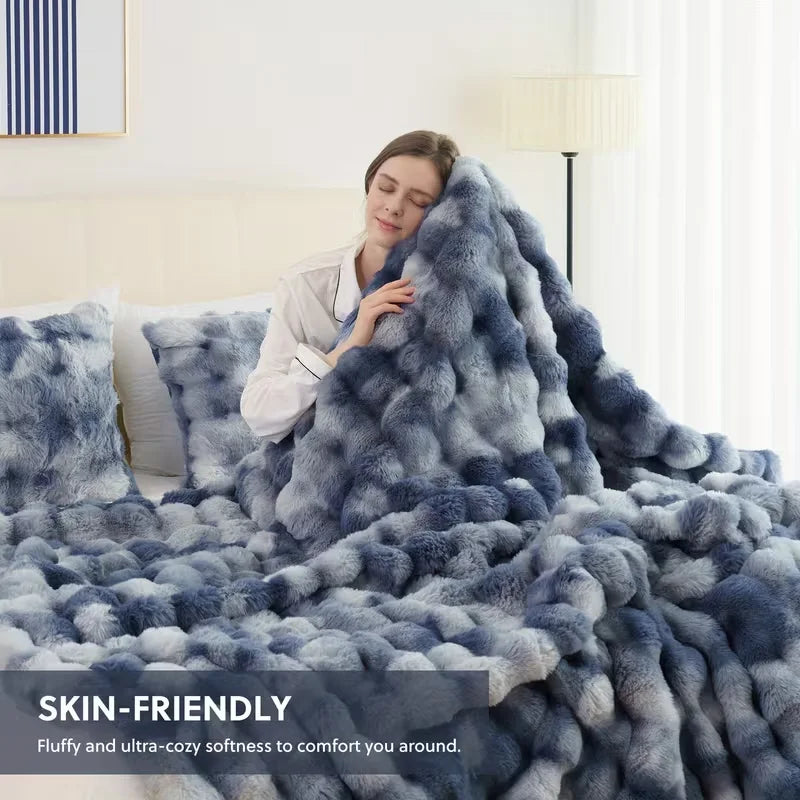 Faux Fur Rabbit Blanket – Soft & Cozy Home Decor