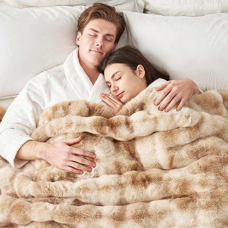 Faux Fur Rabbit Blanket – Soft & Cozy Home Decor