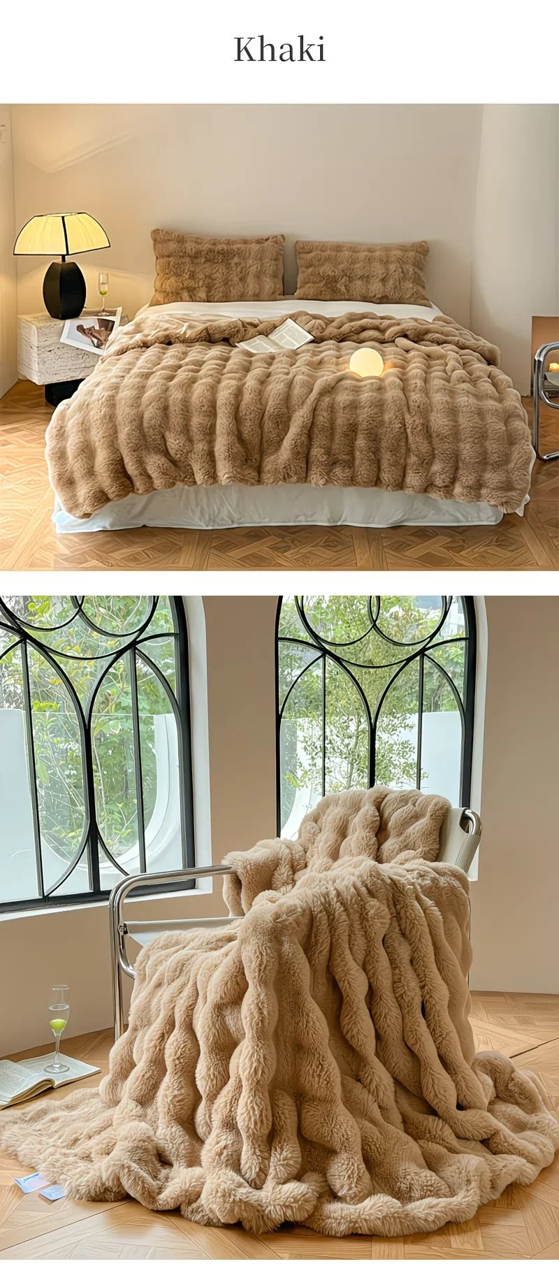 Faux Fur Rabbit Blanket – Soft & Cozy Home Decor