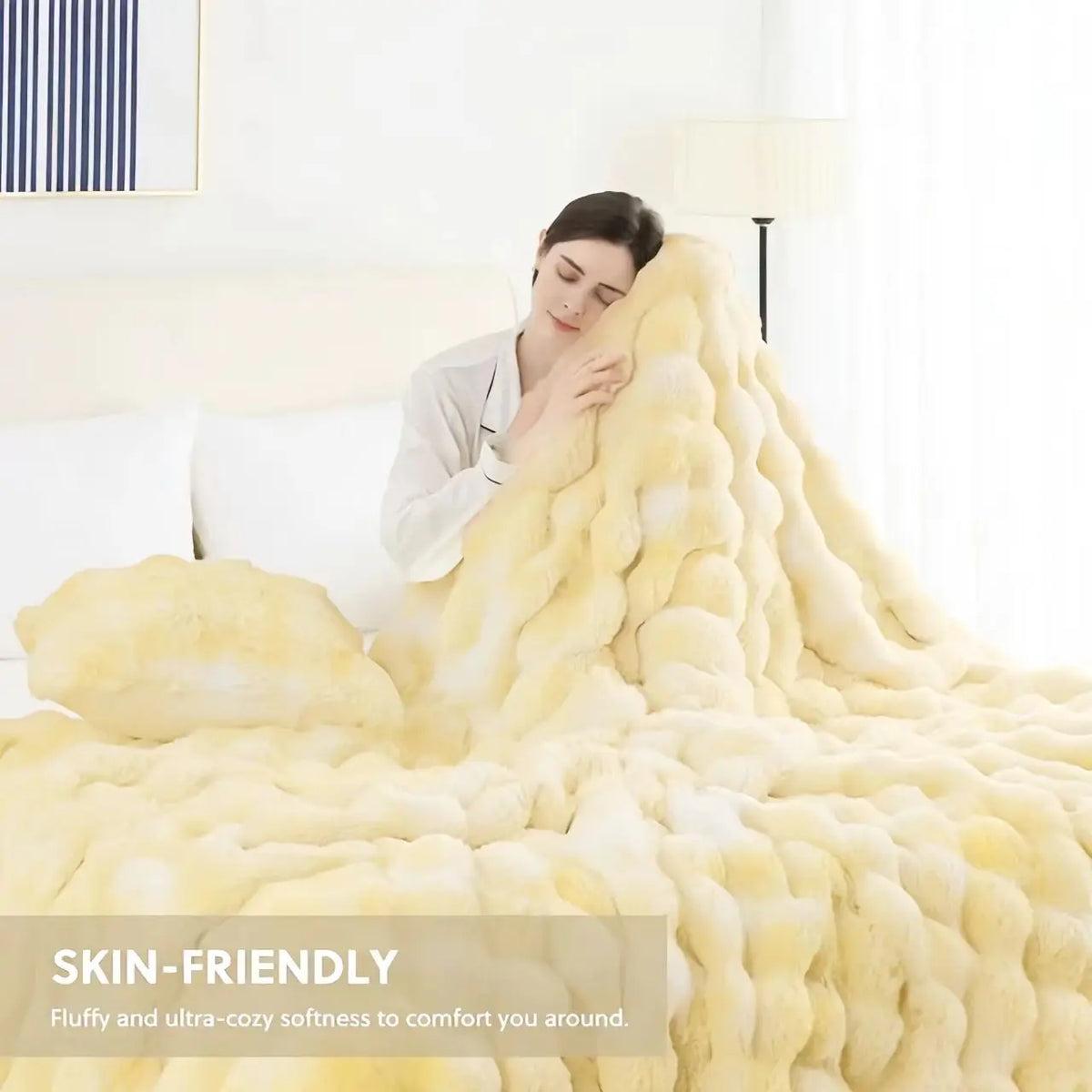 Faux Fur Rabbit Blanket – Soft & Cozy Home Decor