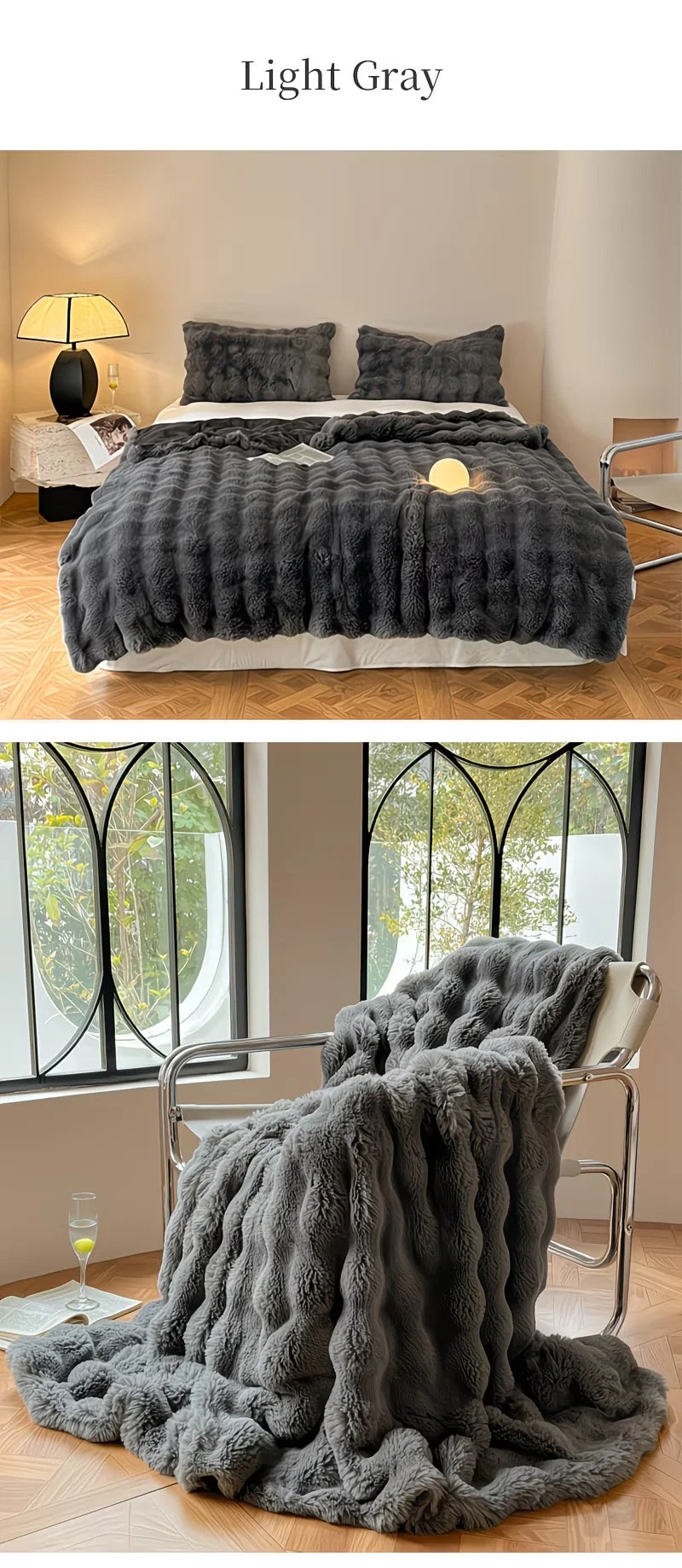 Faux Fur Rabbit Blanket – Soft & Cozy Home Decor