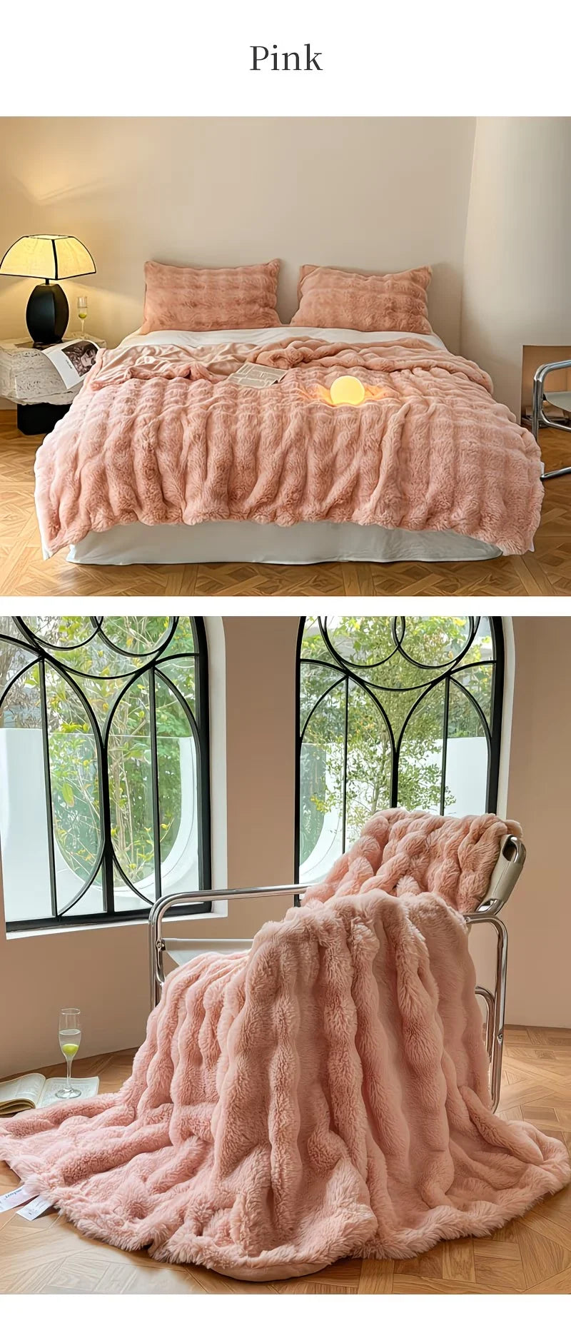Faux Fur Rabbit Blanket – Soft & Cozy Home Decor