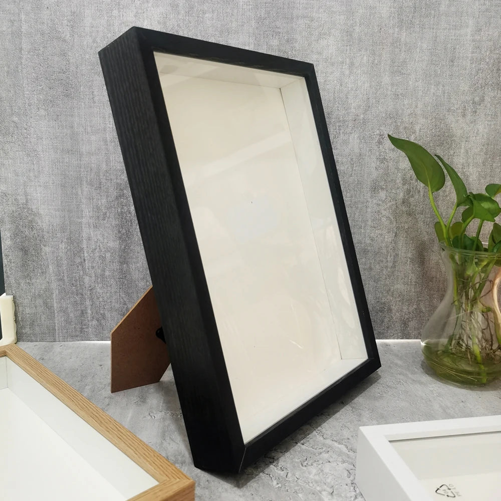 Wooden Shadow Box Photo Frame – Deep Display Frame for Home Decor
