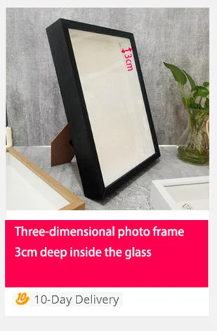 Wooden Shadow Box Photo Frame – Deep Display Frame for Home Decor