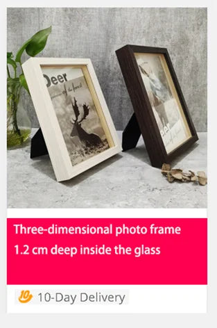 Wooden Shadow Box Photo Frame – Deep Display Frame for Home Decor