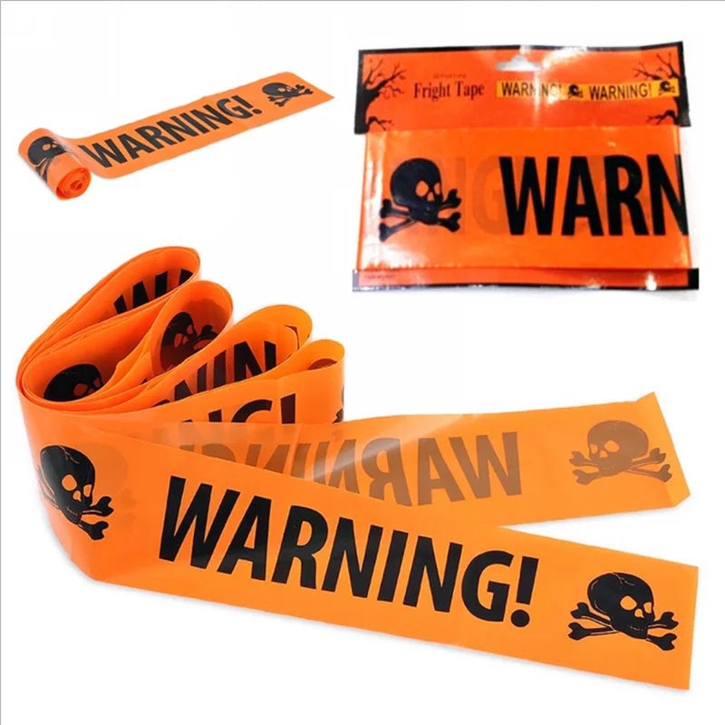 Halloween Skull Warning Tape Decoration