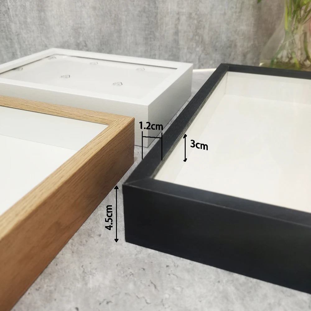 Wooden Shadow Box Photo Frame – Deep Display Frame for Home Decor