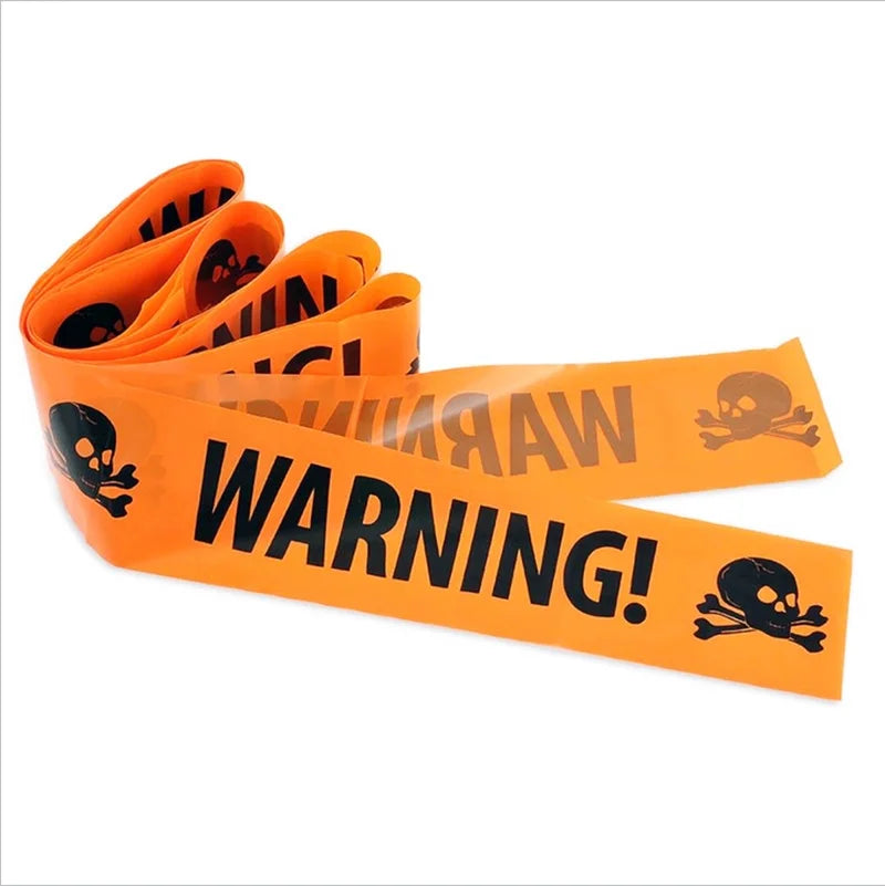 Halloween Skull Warning Tape Decoration