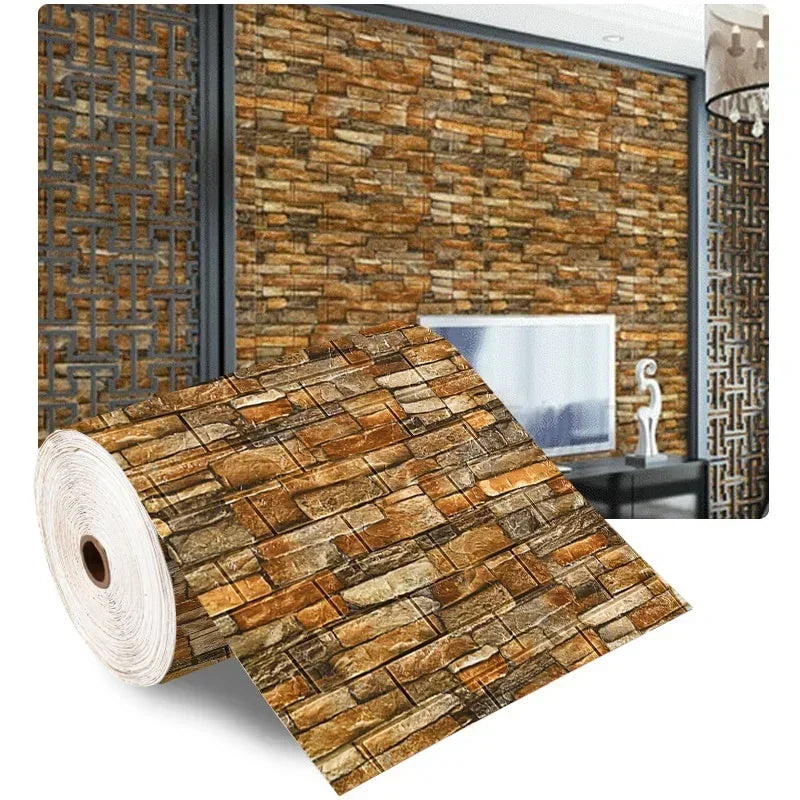 3D Foam Brick Wall Sticker – Self-Adhesive Waterproof Wallpaper