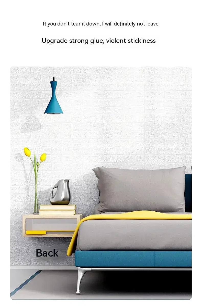 3D Foam Brick Wall Sticker – Self-Adhesive Waterproof Wallpaper