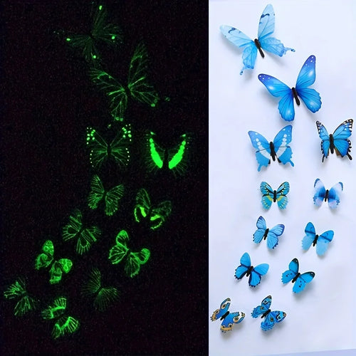 3D Butterfly Wall Stickers – 12-Piece Home Decor Set