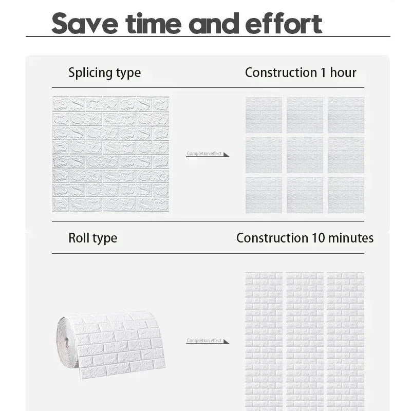 3D Foam Brick Wall Sticker – Self-Adhesive Waterproof Wallpaper