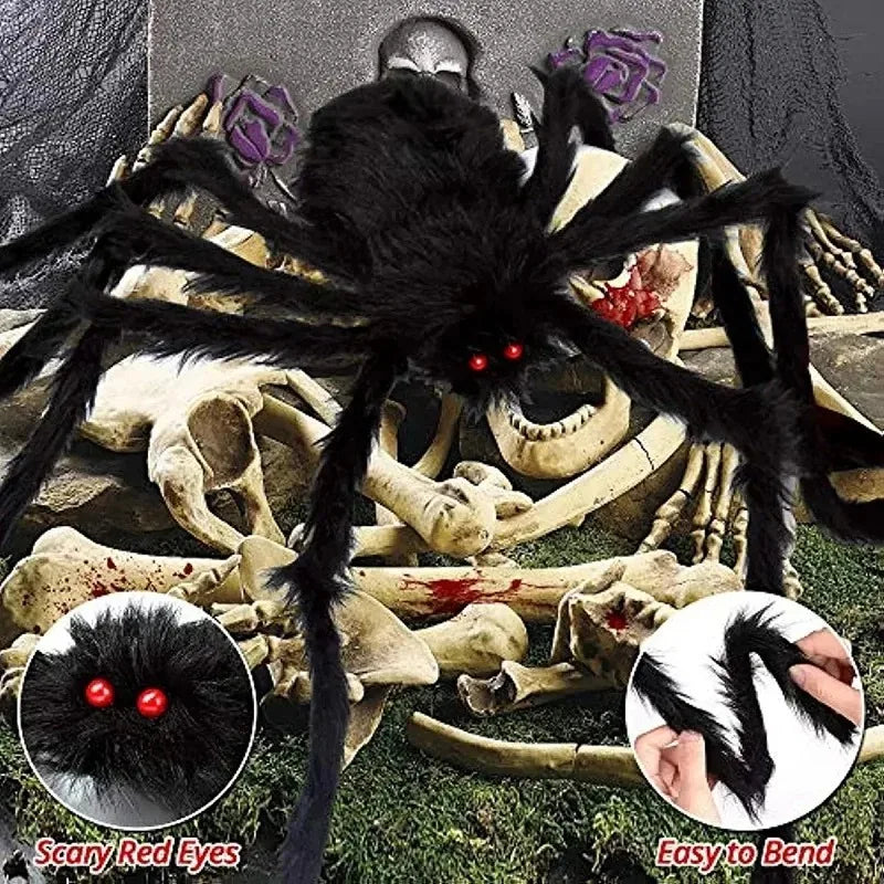 Giant Halloween Plush Spider Decoration – 30cm to 200cm