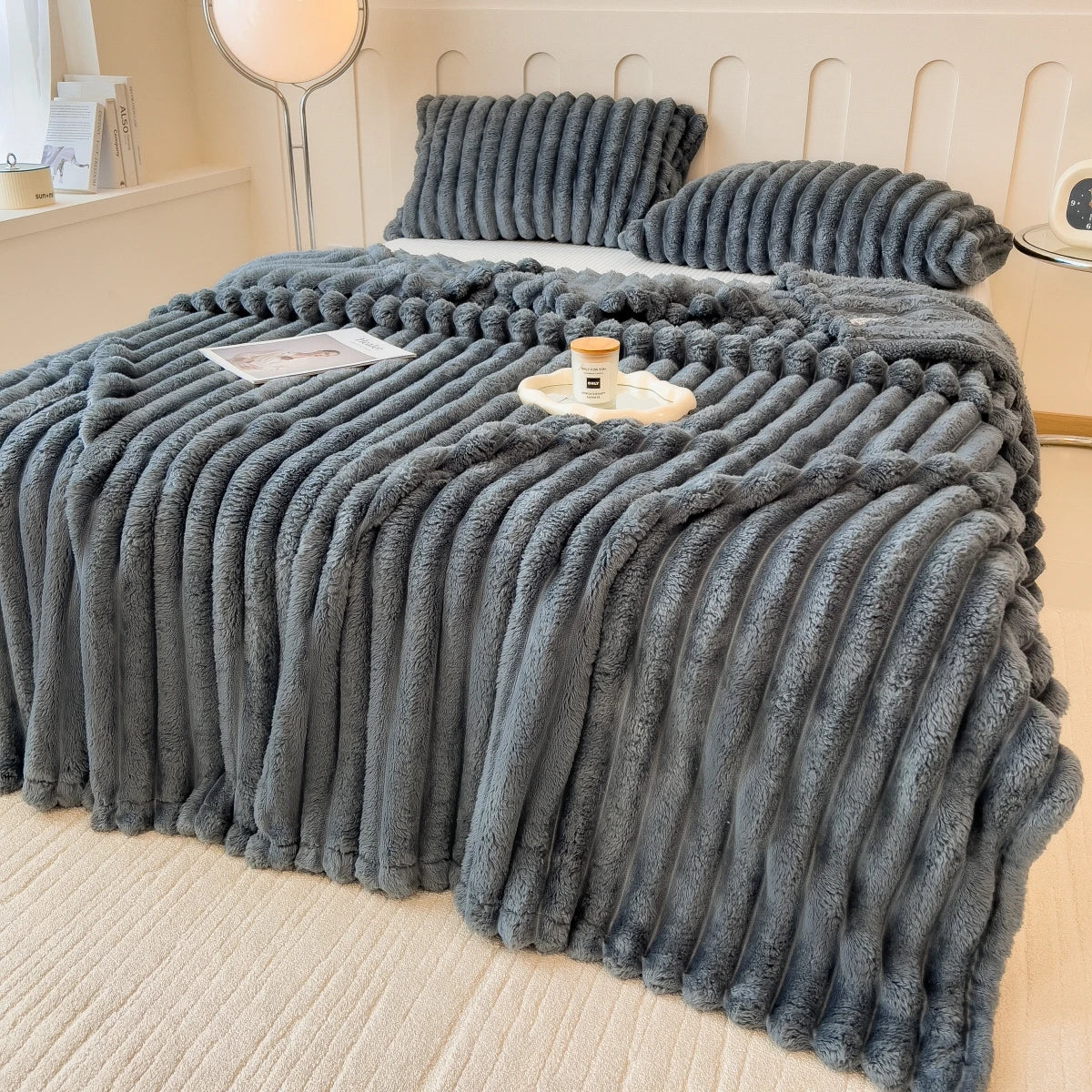 Cozy Striped Fleece Blanket