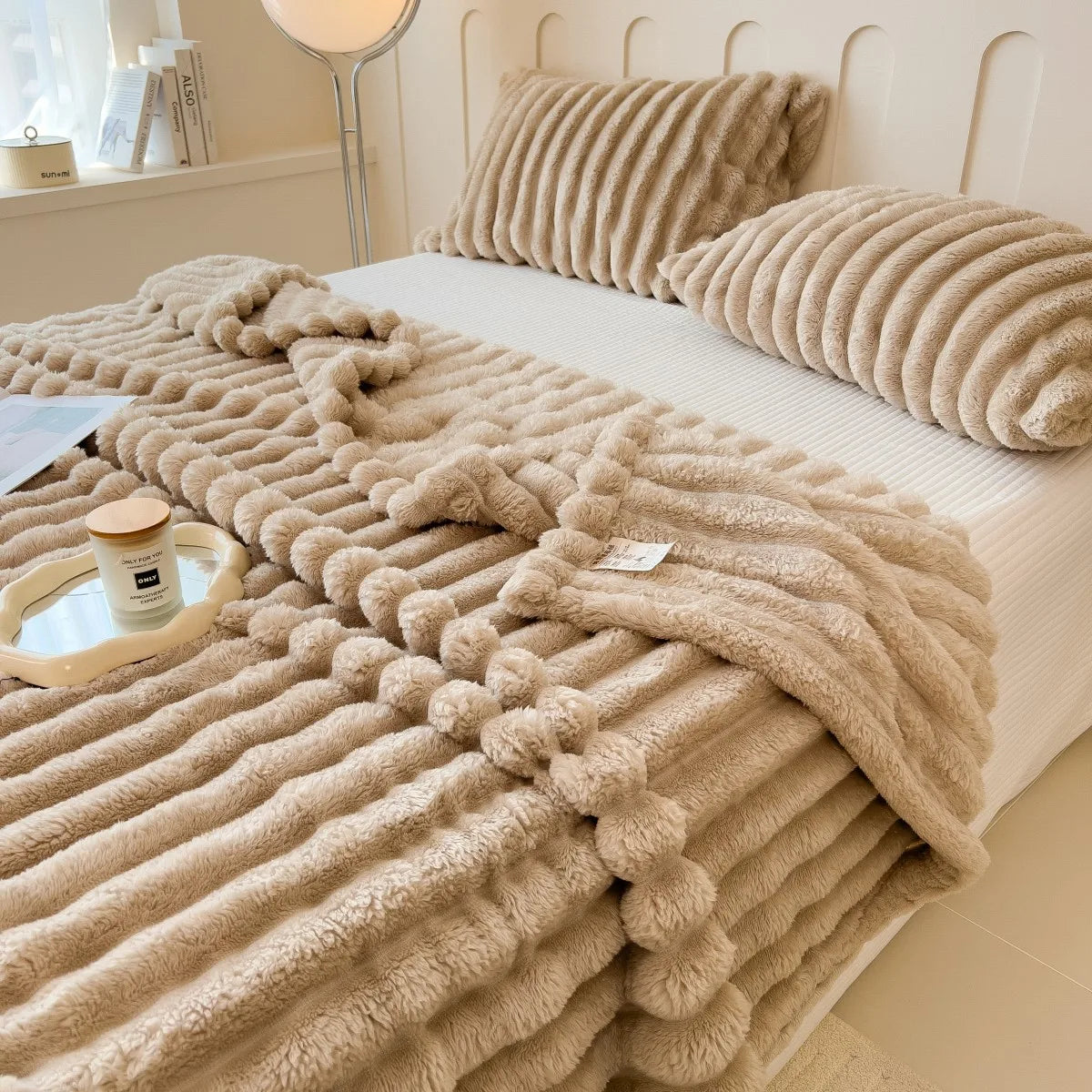 Cozy Striped Fleece Blanket