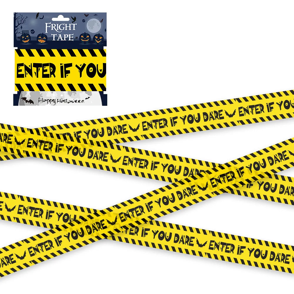 Halloween Skull Warning Tape Decoration