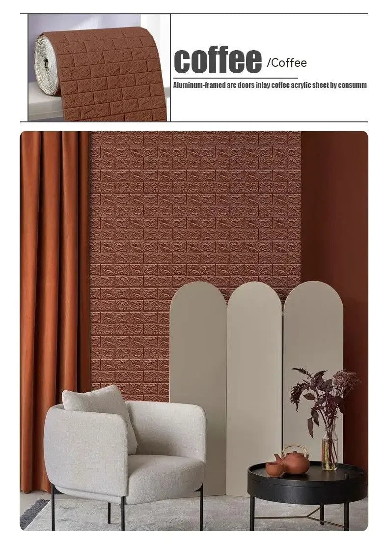 3D Foam Brick Wall Sticker – Self-Adhesive Waterproof Wallpaper
