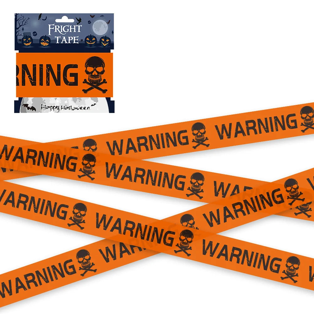 Halloween Skull Warning Tape Decoration