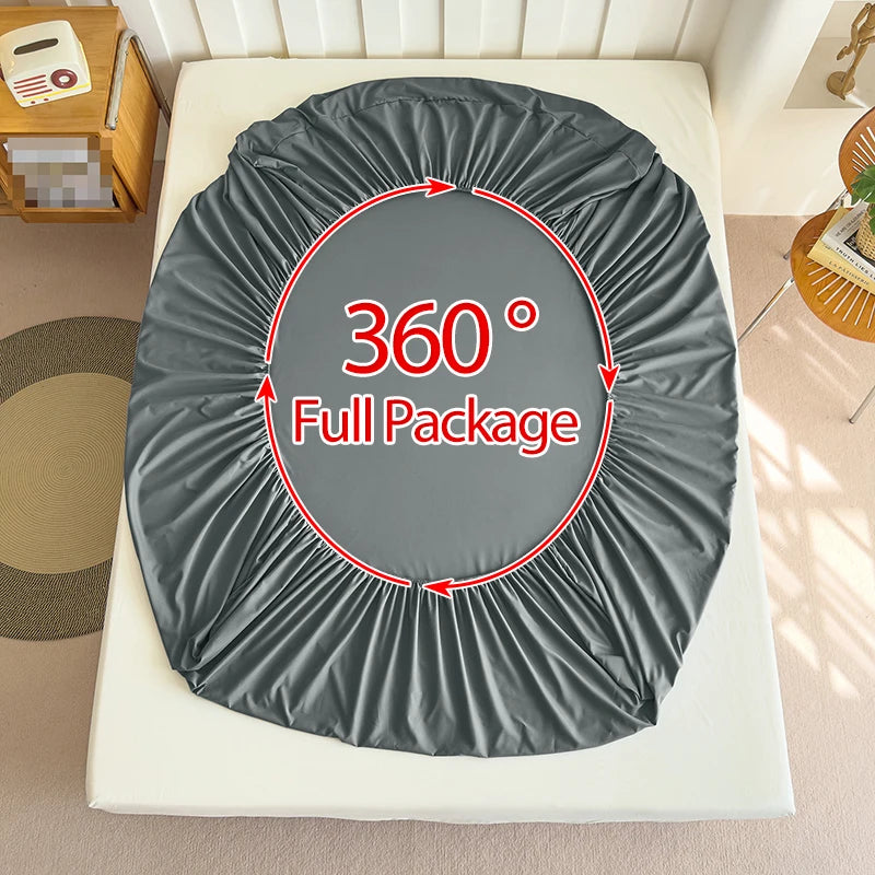 90/120/150/180x200 Fitted Bed Sheet With Elastic Band Solid Color Mattress Covers Protector Single Double King Beds 100% Polyest