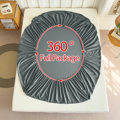 90/120/150/180x200 Fitted Bed Sheet With Elastic Band Solid Color Mattress Covers Protector Single Double King Beds 100% Polyest
