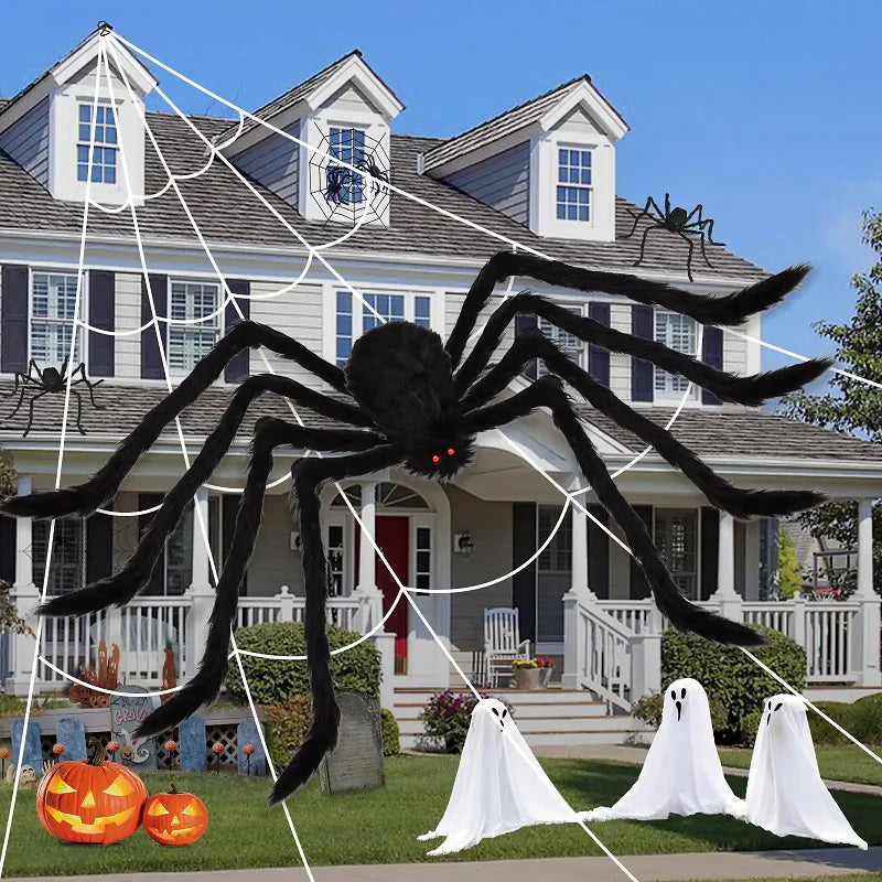 Giant Halloween Plush Spider Decoration – 30cm to 200cm