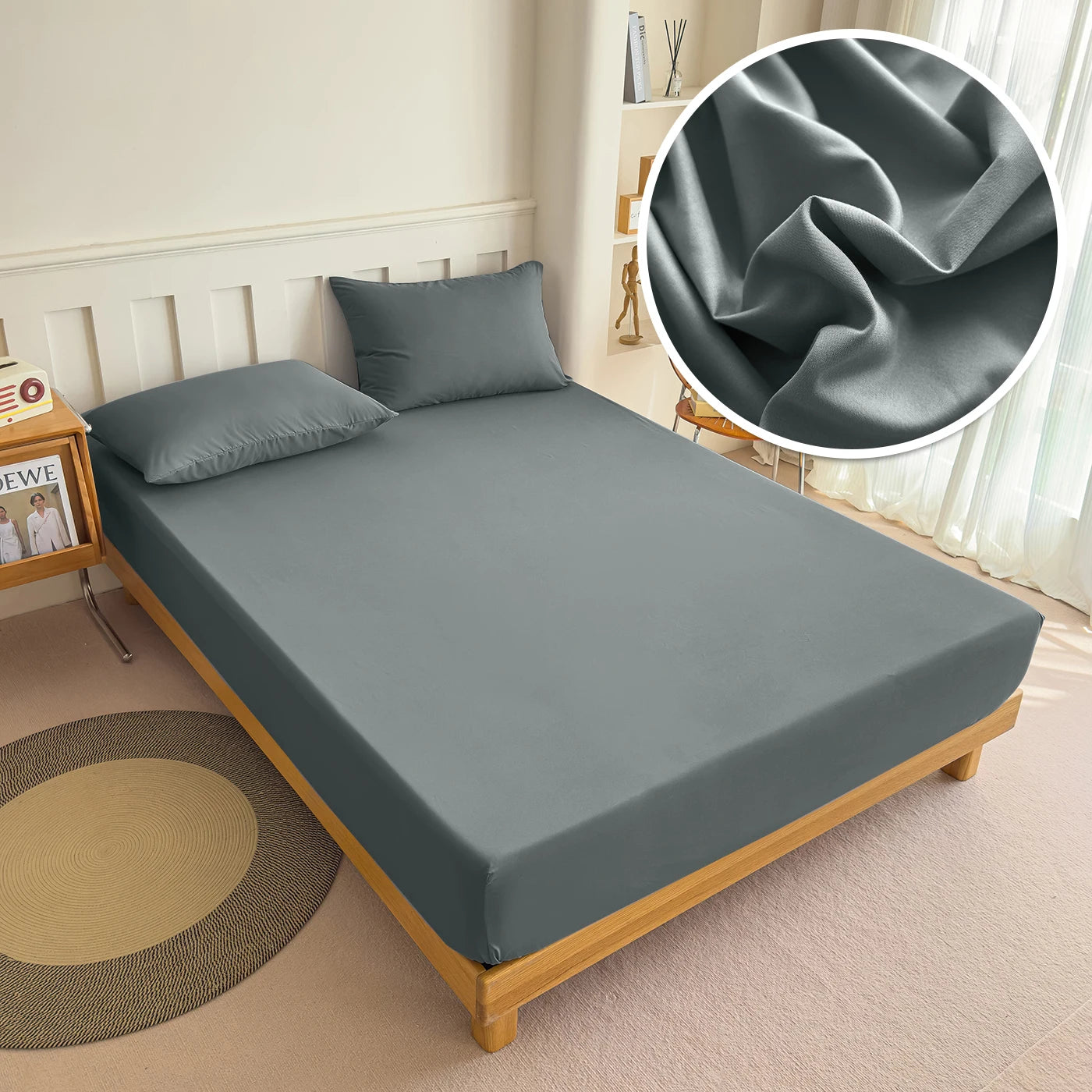 90/120/150/180x200 Fitted Bed Sheet With Elastic Band Solid Color Mattress Covers Protector Single Double King Beds 100% Polyest