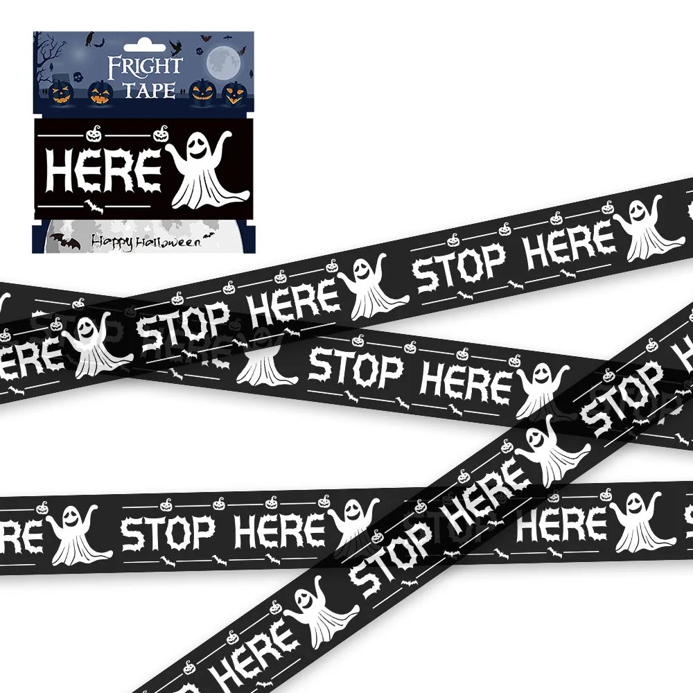 Halloween Skull Warning Tape Decoration