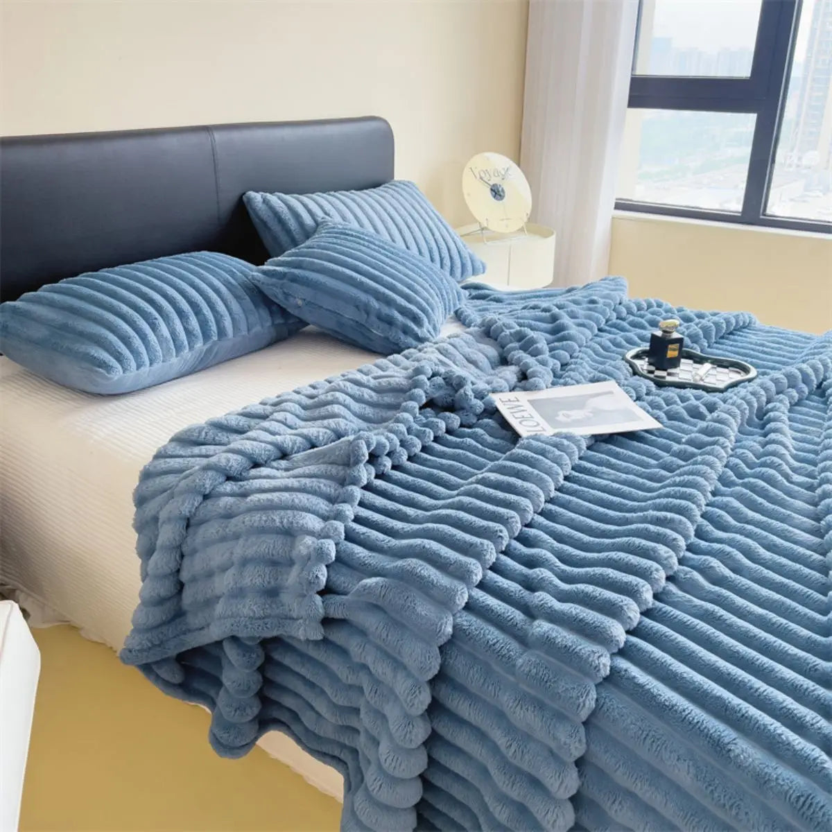 Cozy Striped Fleece Blanket