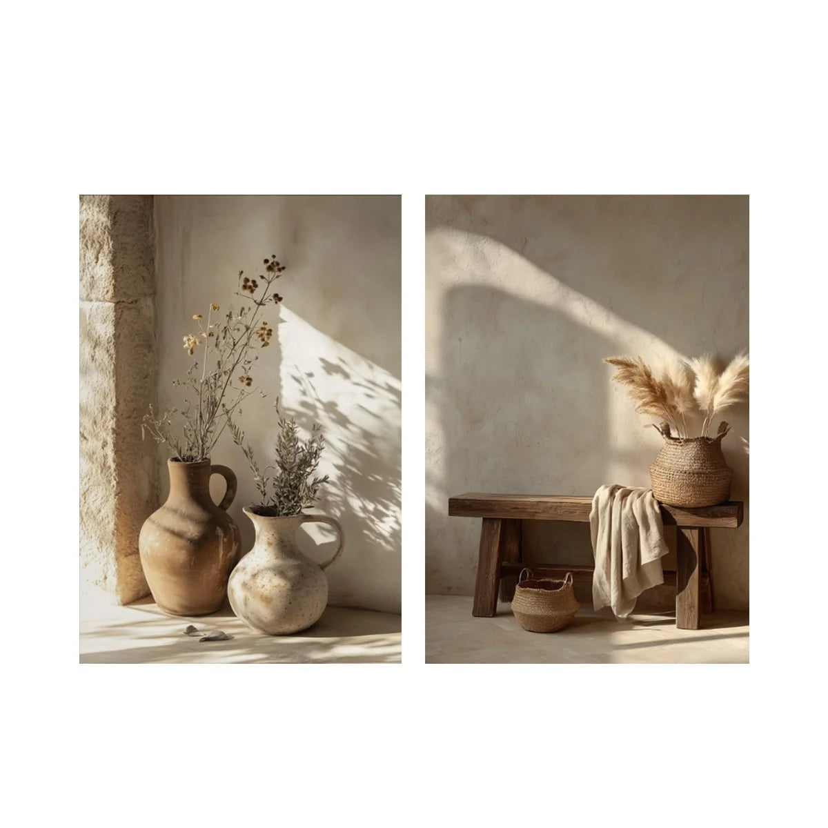Botanical Canvas Wall Art – 2-Piece Set, Unframed Prints