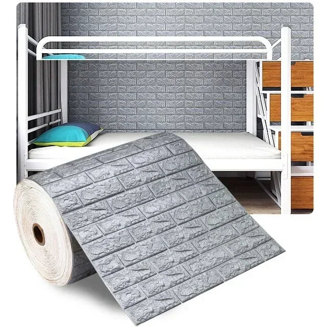3D Foam Brick Wall Sticker – Self-Adhesive Waterproof Wallpaper