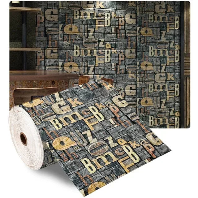 3D Foam Brick Wall Sticker – Self-Adhesive Waterproof Wallpaper