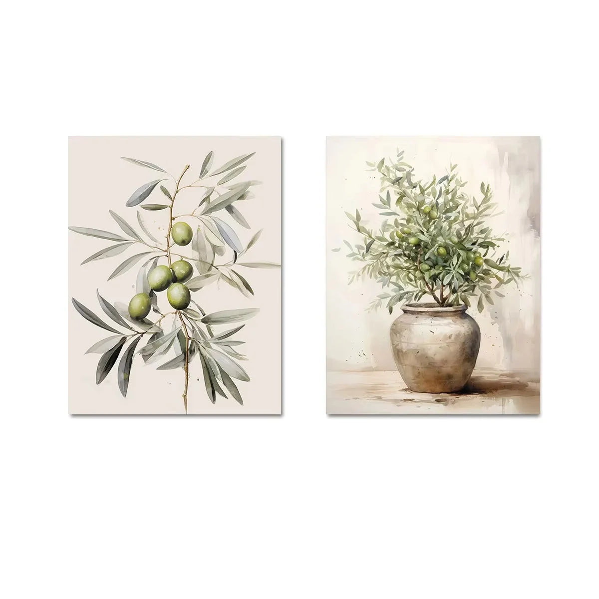 Botanical Canvas Wall Art – 2-Piece Set, Unframed Prints