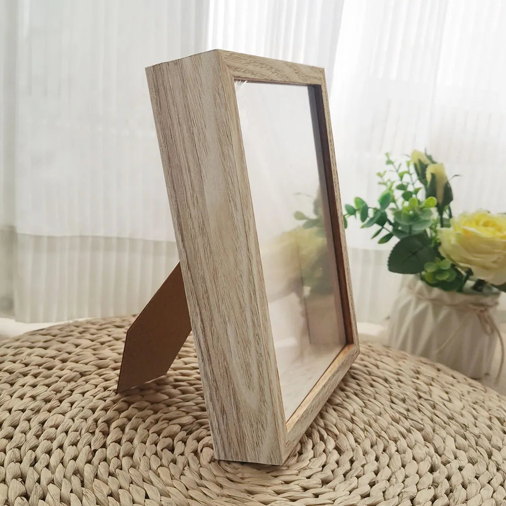 Wooden Shadow Box Photo Frame – Deep Display Frame for Home Decor