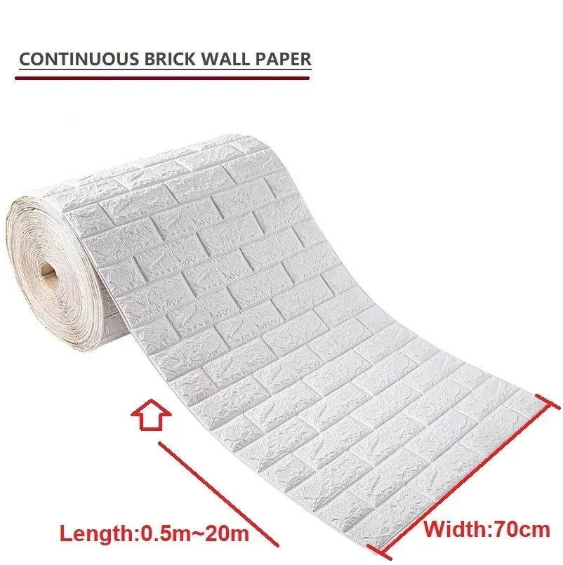 3D Foam Brick Wall Sticker – Self-Adhesive Waterproof Wallpaper
