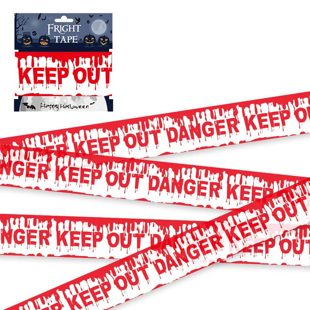 Halloween Skull Warning Tape Decoration
