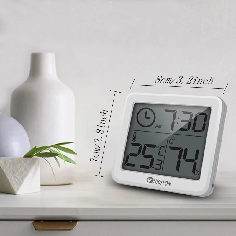 Digital Desk Clock with Temperature & Humidity Display