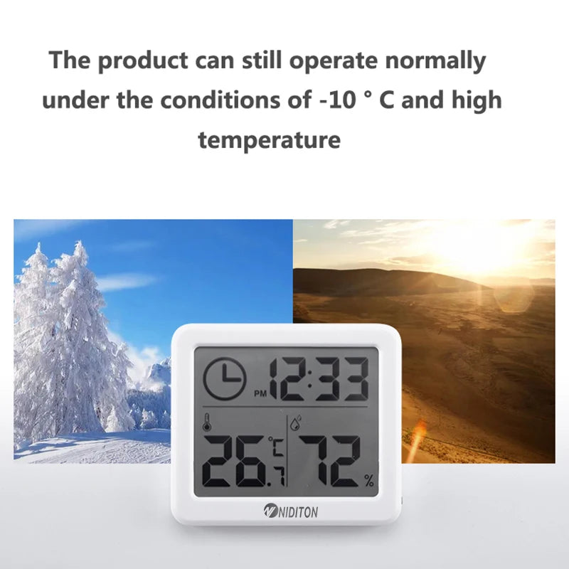 Digital Desk Clock with Temperature & Humidity Display