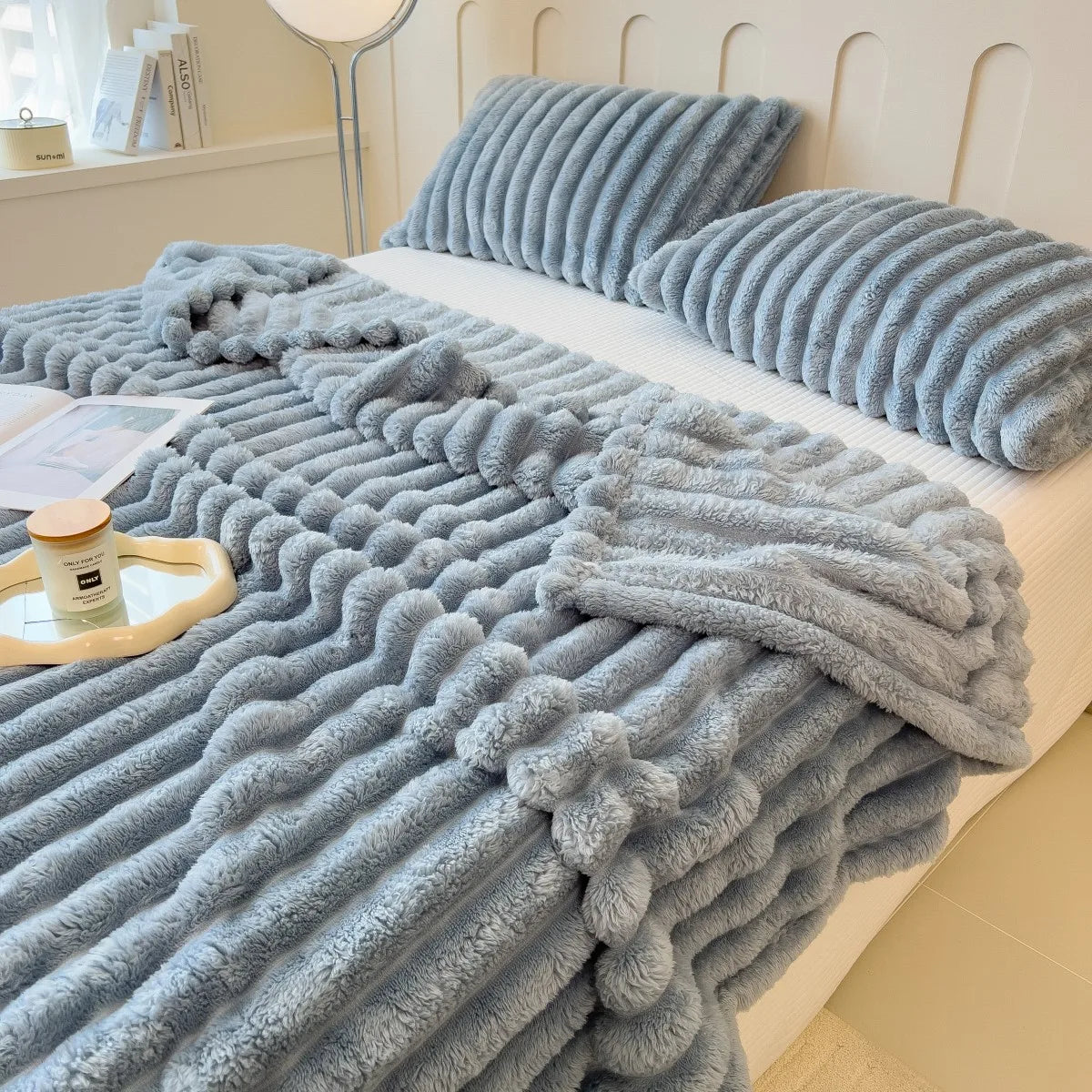 Cozy Striped Fleece Blanket