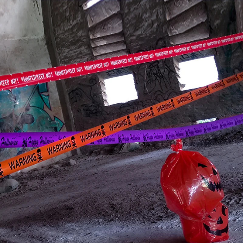 Halloween Skull Warning Tape Decoration