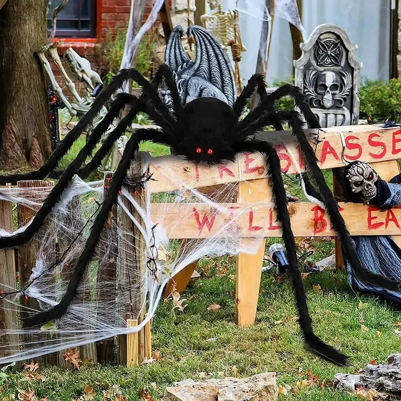 Giant Halloween Plush Spider Decoration – 30cm to 200cm