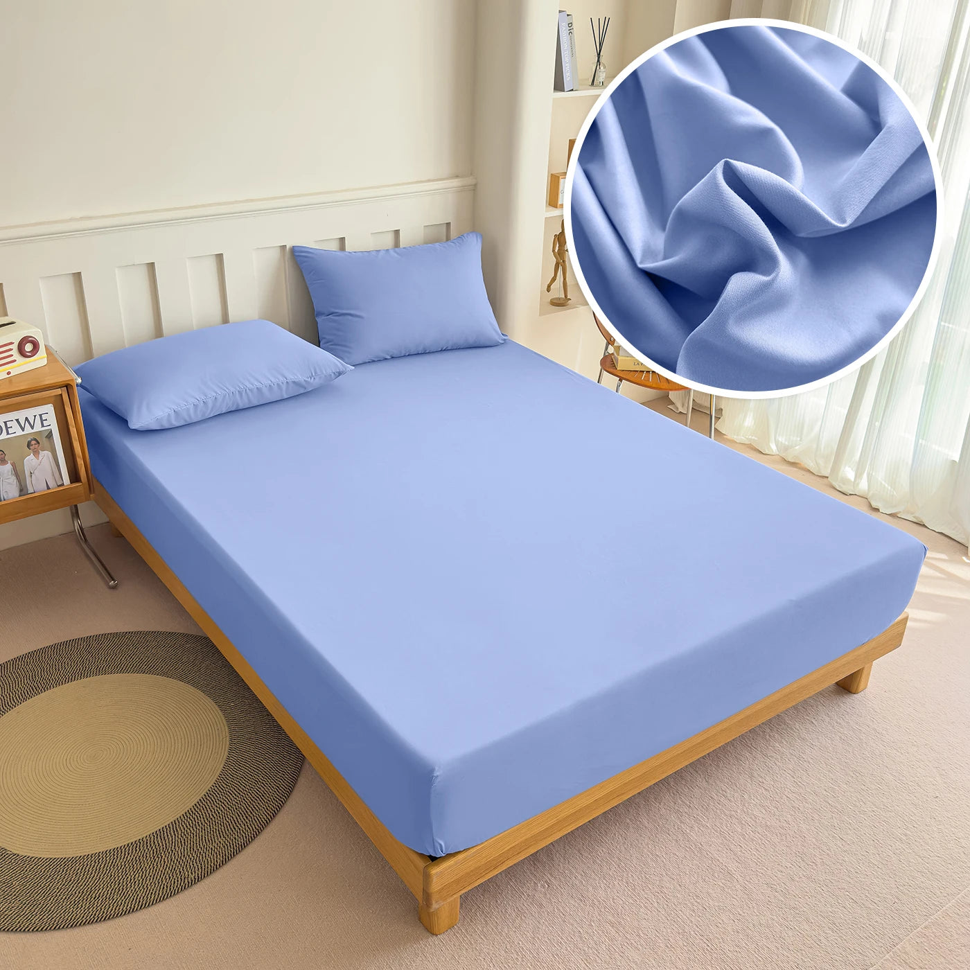 90/120/150/180x200 Fitted Bed Sheet With Elastic Band Solid Color Mattress Covers Protector Single Double King Beds 100% Polyest