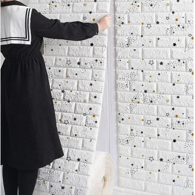 3D Foam Brick Wall Sticker – Self-Adhesive Waterproof Wallpaper