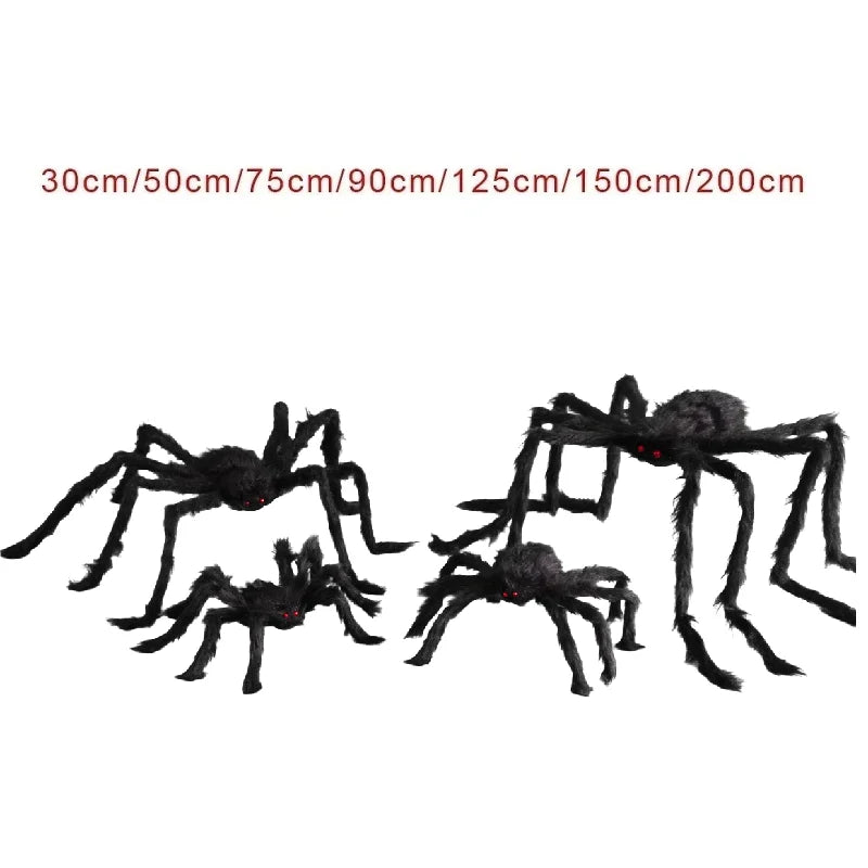Giant Halloween Plush Spider Decoration – 30cm to 200cm