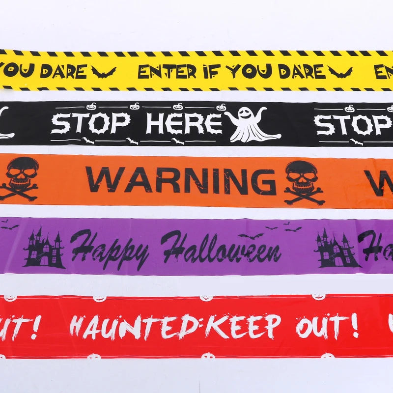 Halloween Skull Warning Tape Decoration