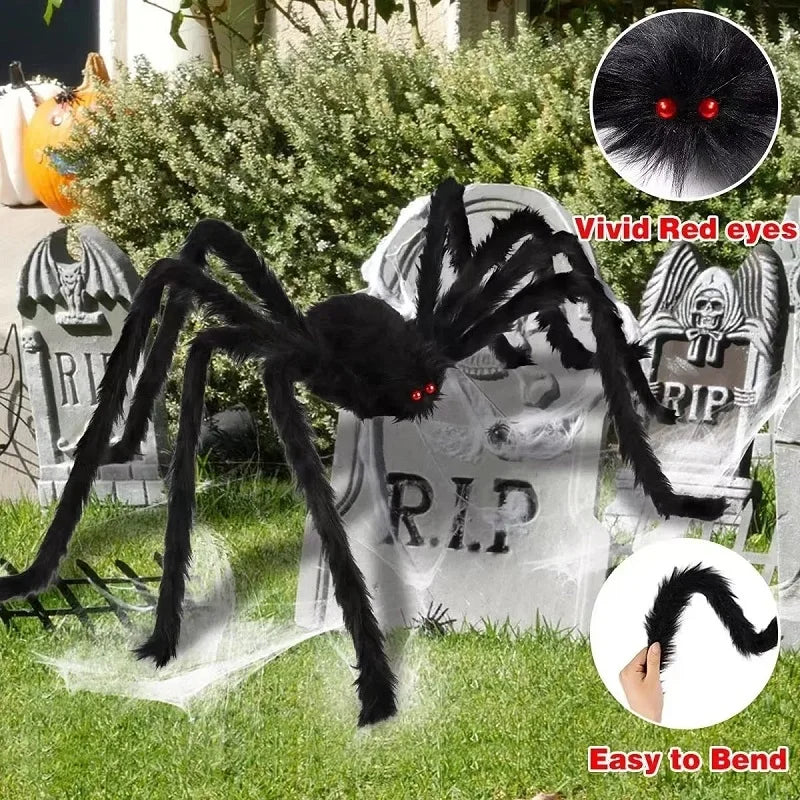 Giant Halloween Plush Spider Decoration – 30cm to 200cm