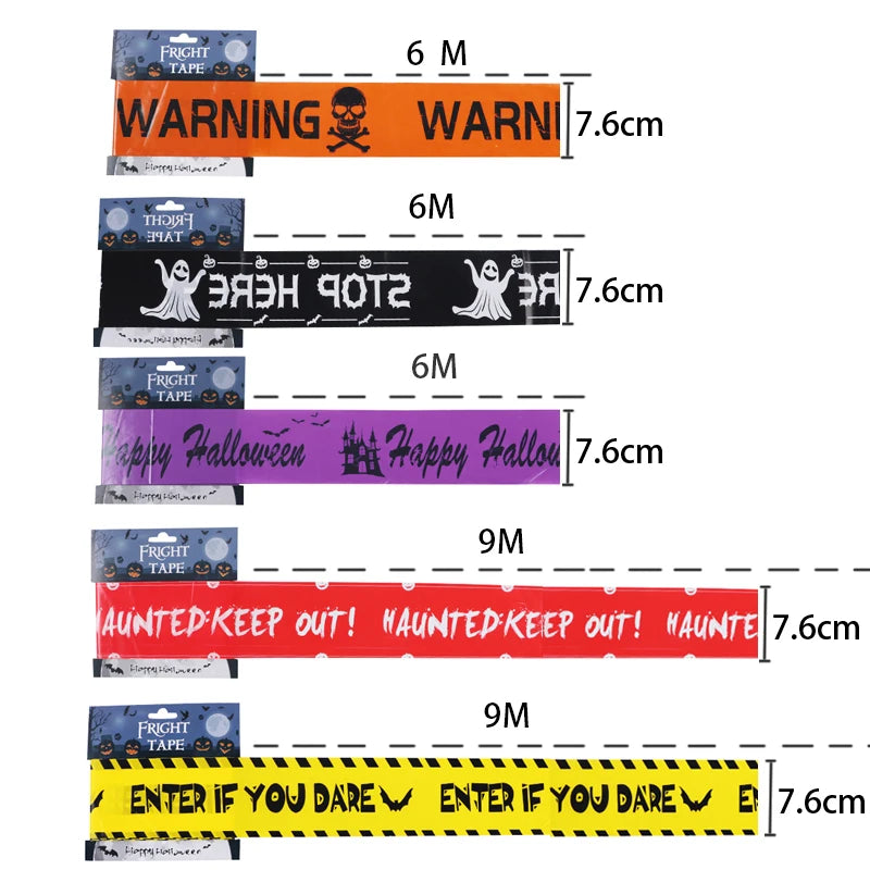 Halloween Skull Warning Tape Decoration