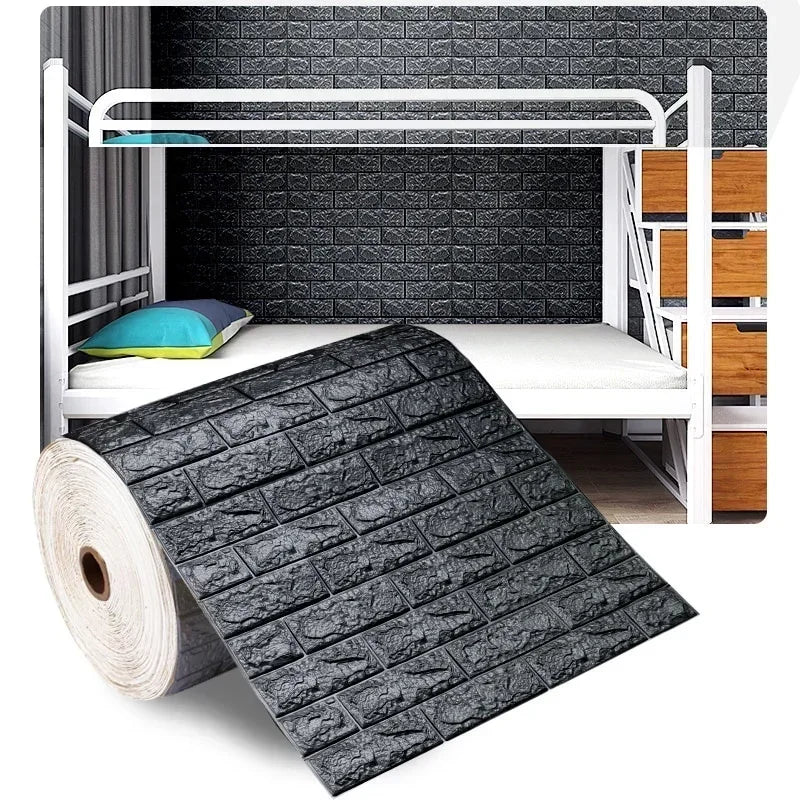 3D Foam Brick Wall Sticker – Self-Adhesive Waterproof Wallpaper
