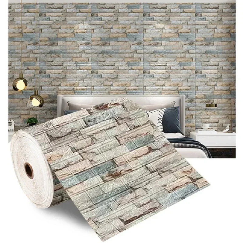 3D Foam Brick Wall Sticker – Self-Adhesive Waterproof Wallpaper