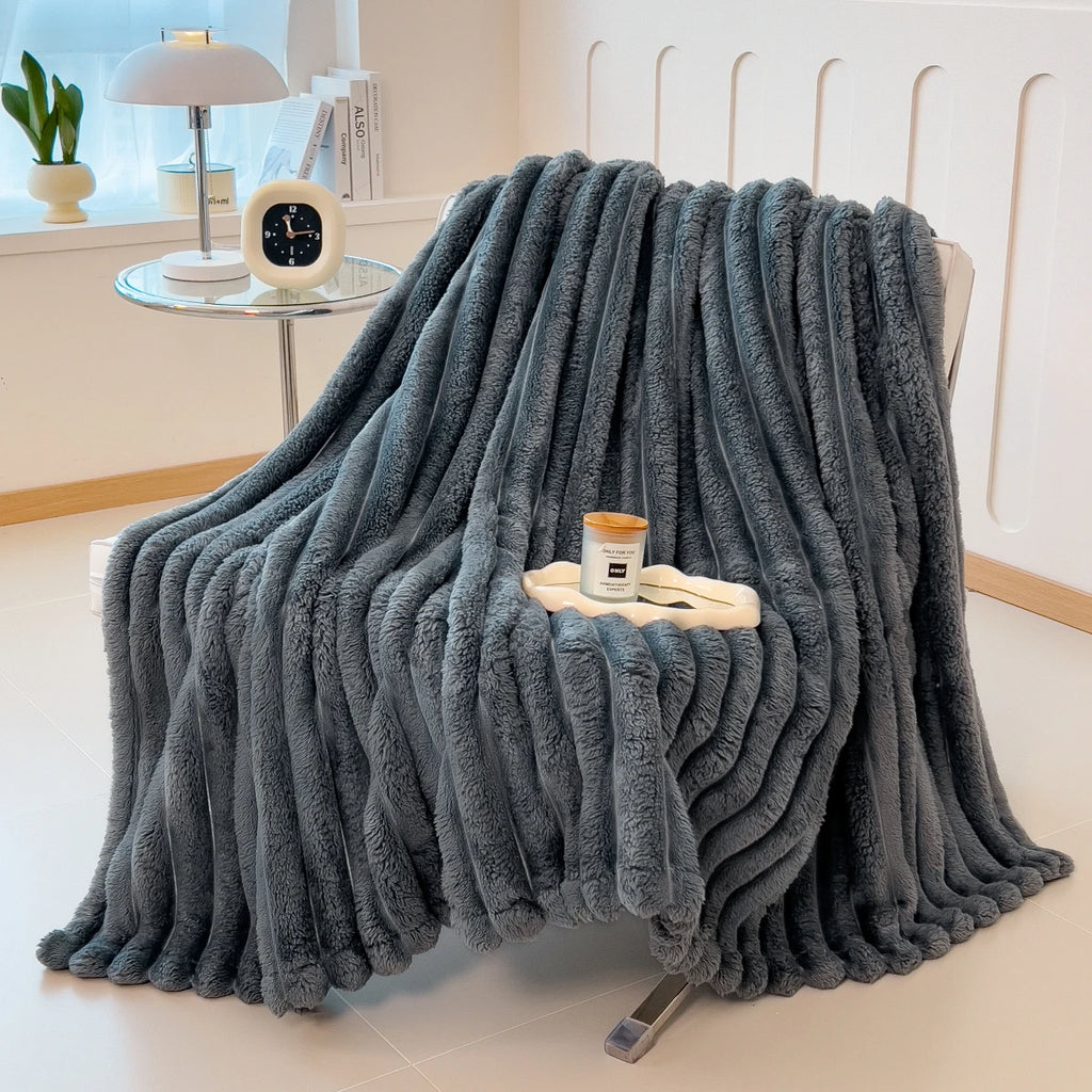 Cozy Striped Fleece Blanket